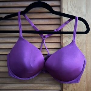 Victoria's Secret Very Sexy Racerback Bra front closure in purple size 38D